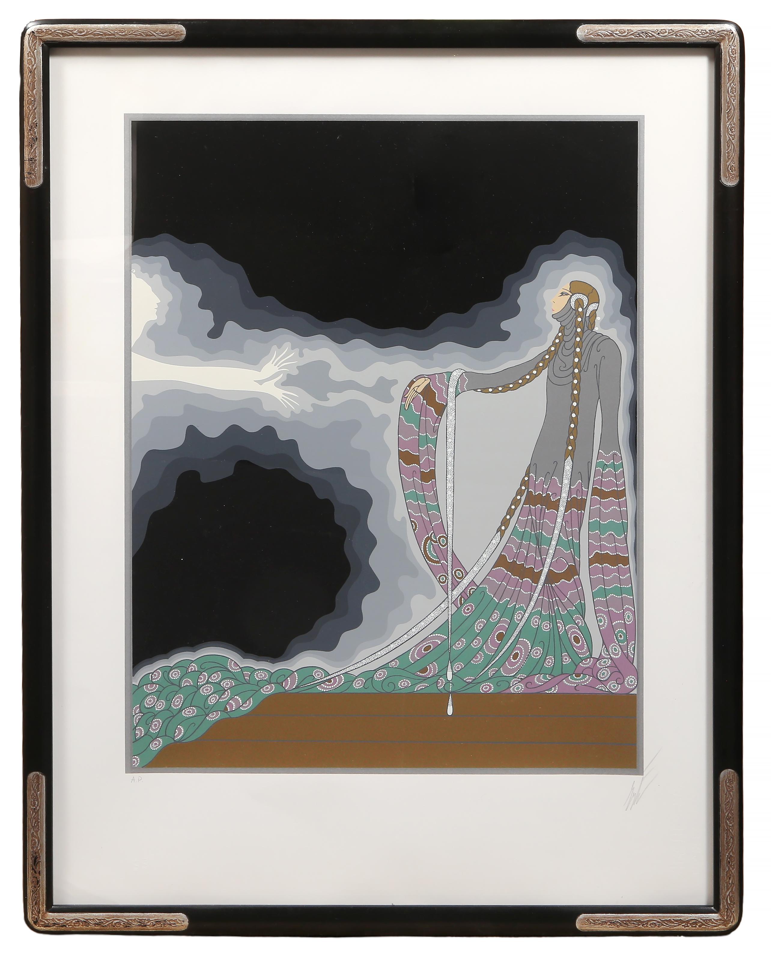 Au théâtre : Melisande, sérigraphie Art déco d'Erte