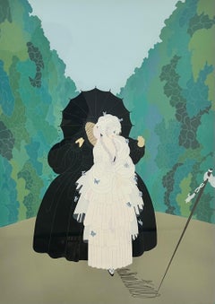 Erte 1985 Debutante Silk Screen Serigraph Limited Edition of 300 Signed & Framed