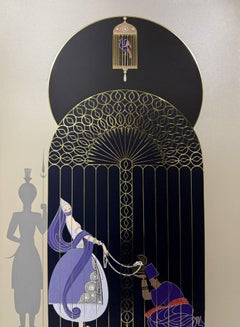 ERTE "Bird in a Gilded Cage" 1989 Serigraph w/ embossment Hand Signed & Numbered
