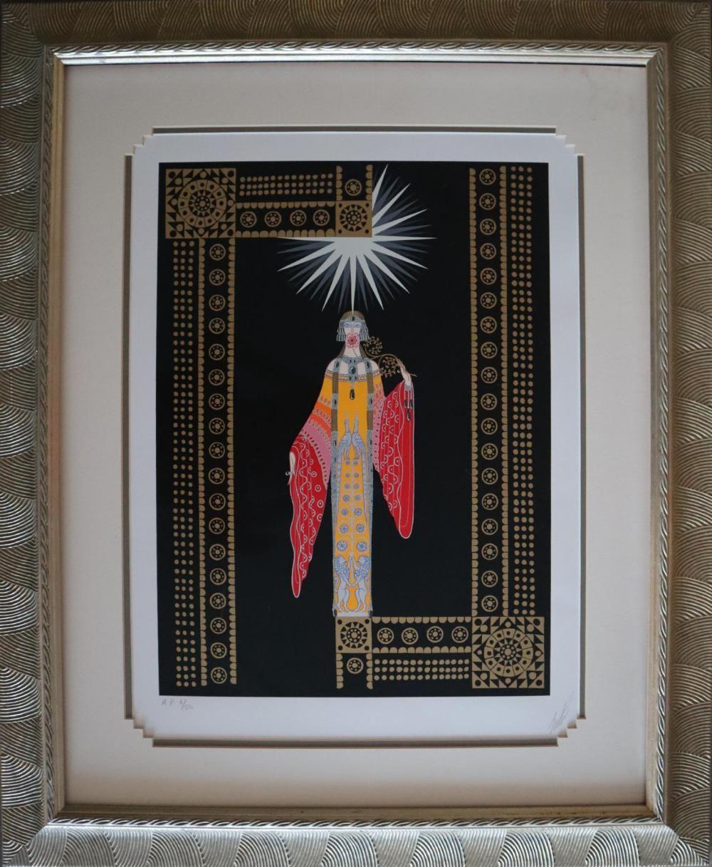 Erte, La Princesse Lointaine, sérigraphie d'artiste en édition limitée signée - Print de Erte - Romain de Tirtoff