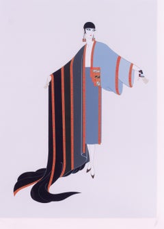 Erte lithograph of Michelle, Art Deco signed lithograph, 21/300 print