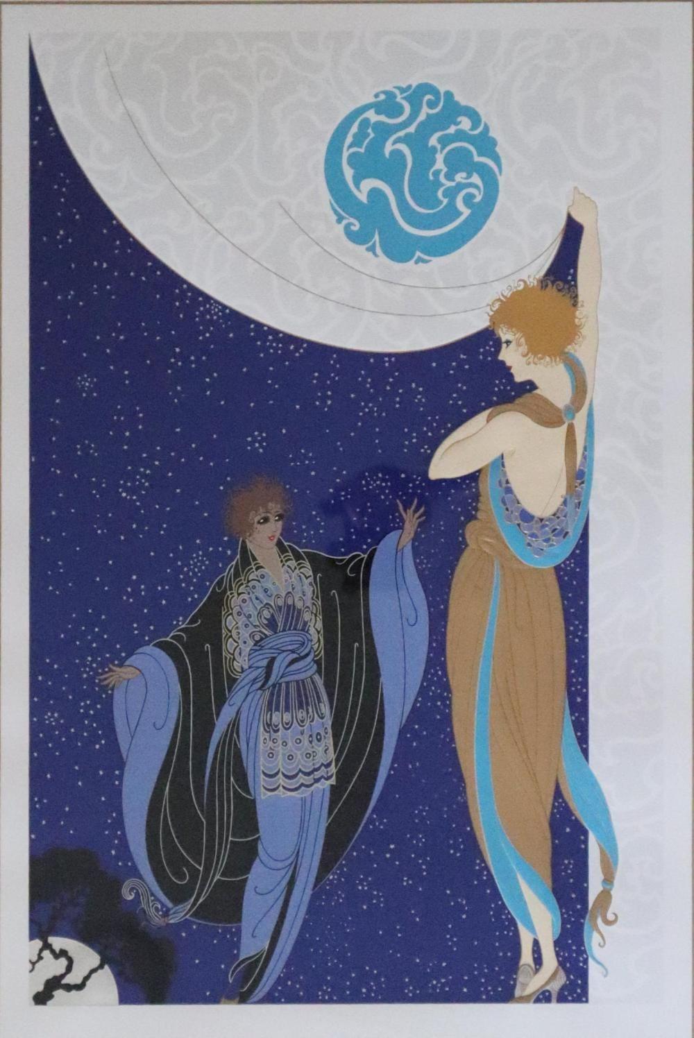 Erte, 'Nocturne', Signed Limited Edition Serigraph, 1985 - Art Deco Print by Erte - Romain de Tirtoff