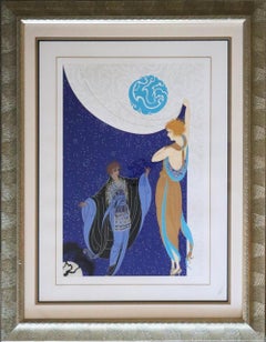 Erte, „Nocturne“, signierte Serigraphie in limitierter Auflage, 1985