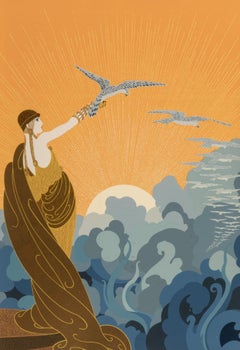 ERTE "Wings of Victory" 1978 Serigrafia su carta intelata firmata e numerata a mano