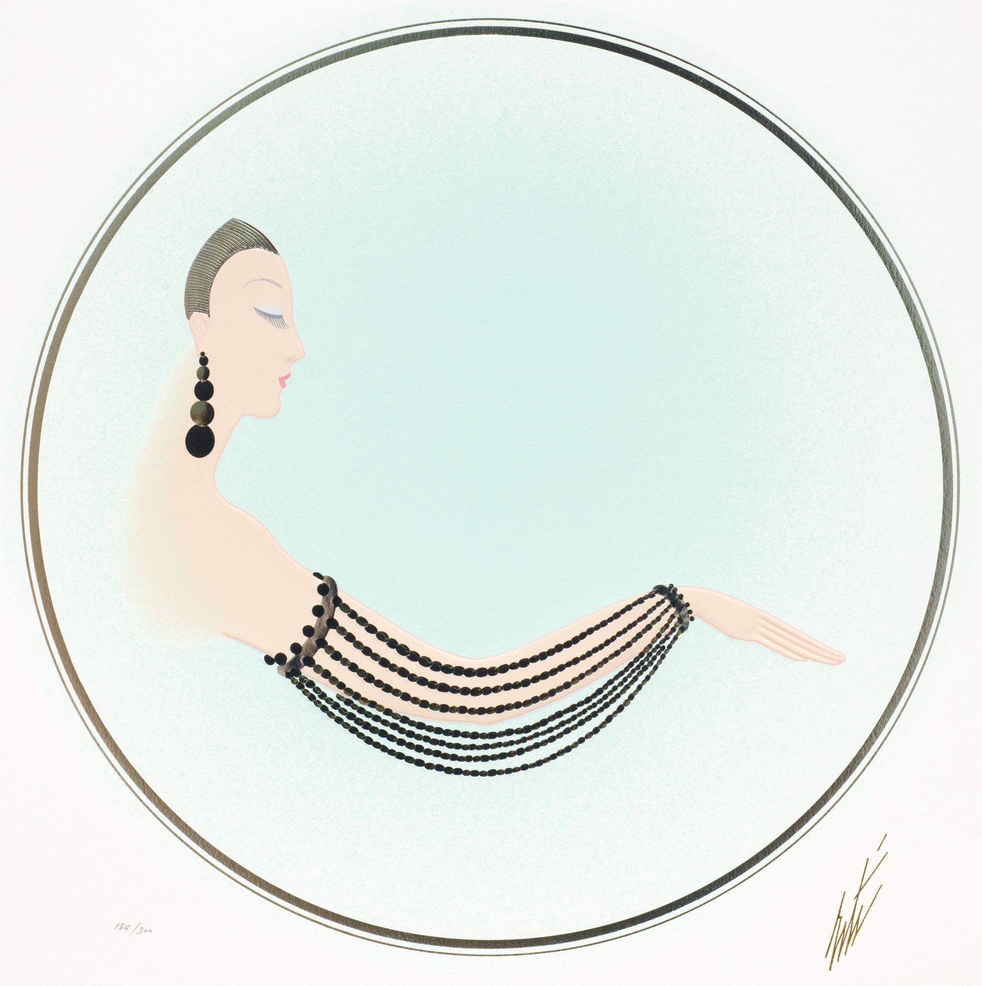Onyx Sleeve  - Art Deco Print by Erte - Romain de Tirtoff