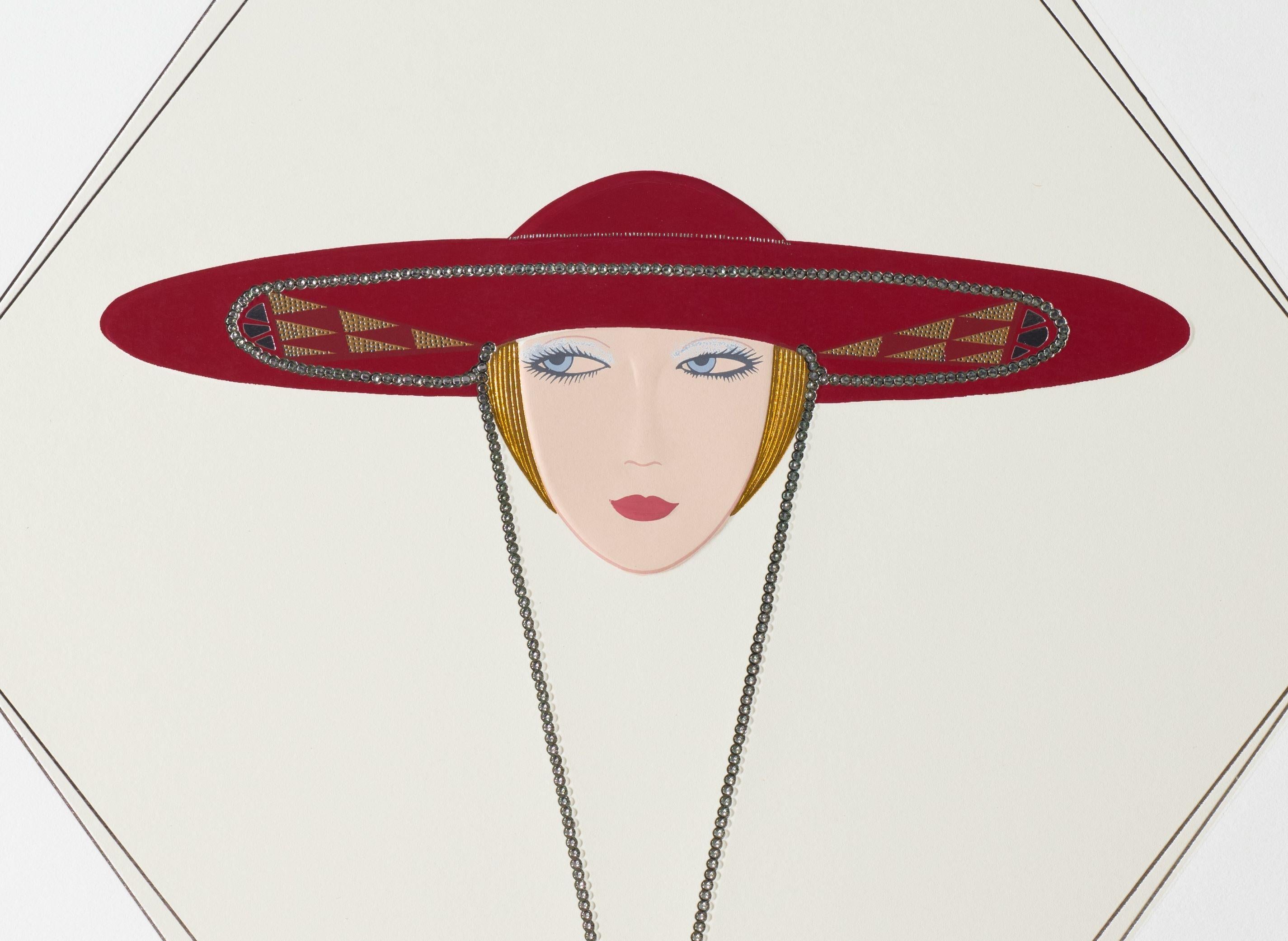 Red Hat, 1990 - Art Deco Print by Erte - Romain de Tirtoff