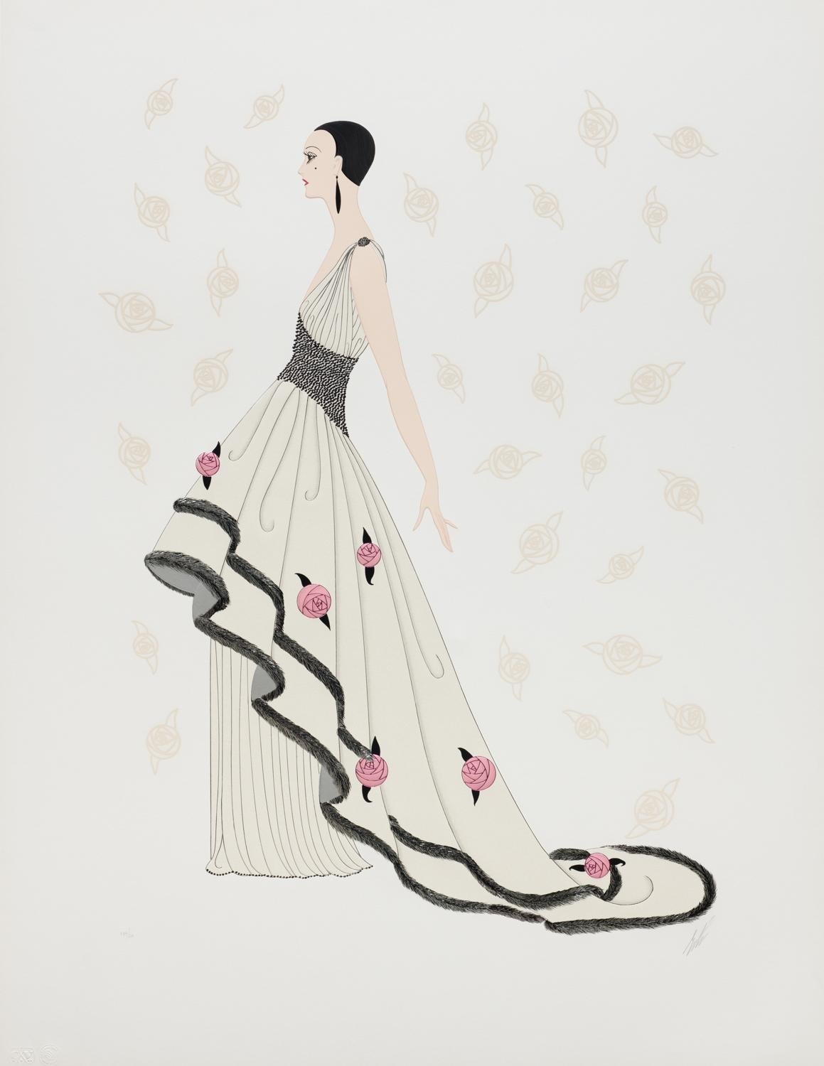 Rose Gown - Art Deco Print by Erte - Romain de Tirtoff