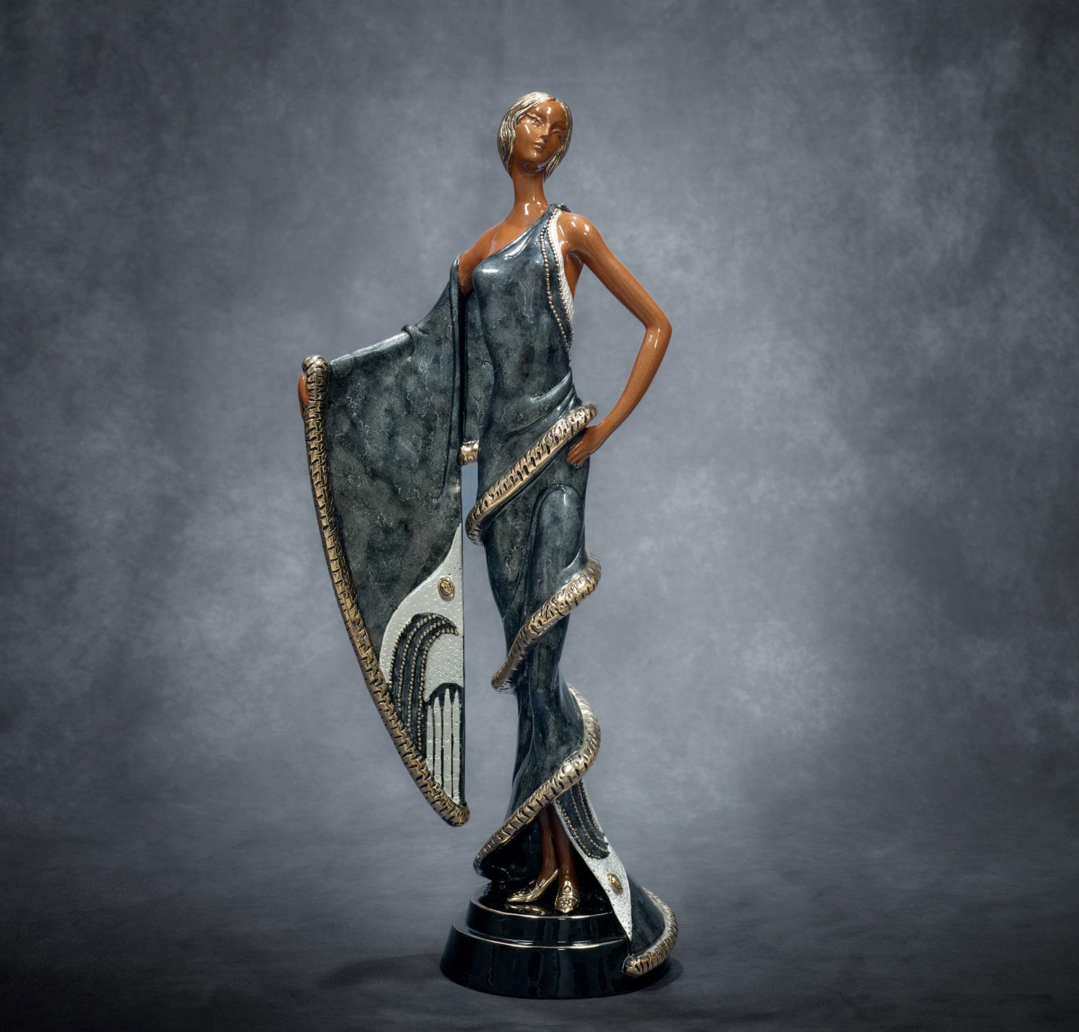Erté Figurative Sculpture - Chinchilla Sleeves