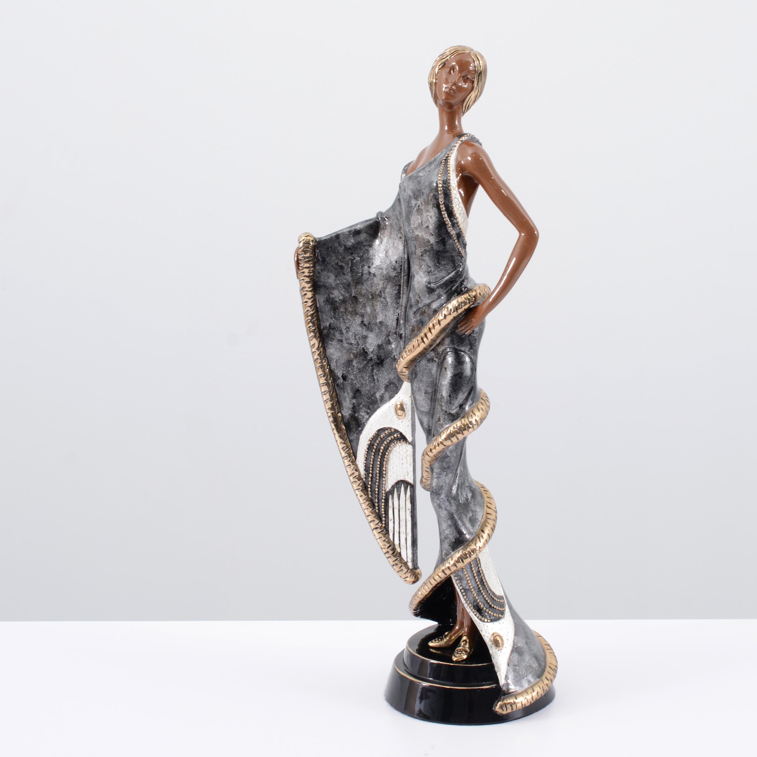 Figurative Sculpture Erte - Romain de Tirtoff - Erte CHINCHILLA Sculpture, 21.5 "H