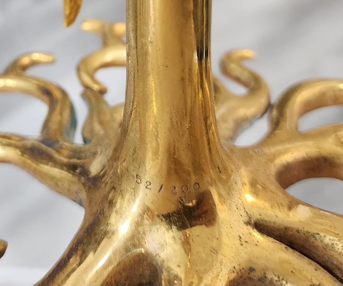 ERTE 'TREE OF LIFE - 1987' GOLD CANDELABRA MENORAH, SIGNED & NUMBERED 1