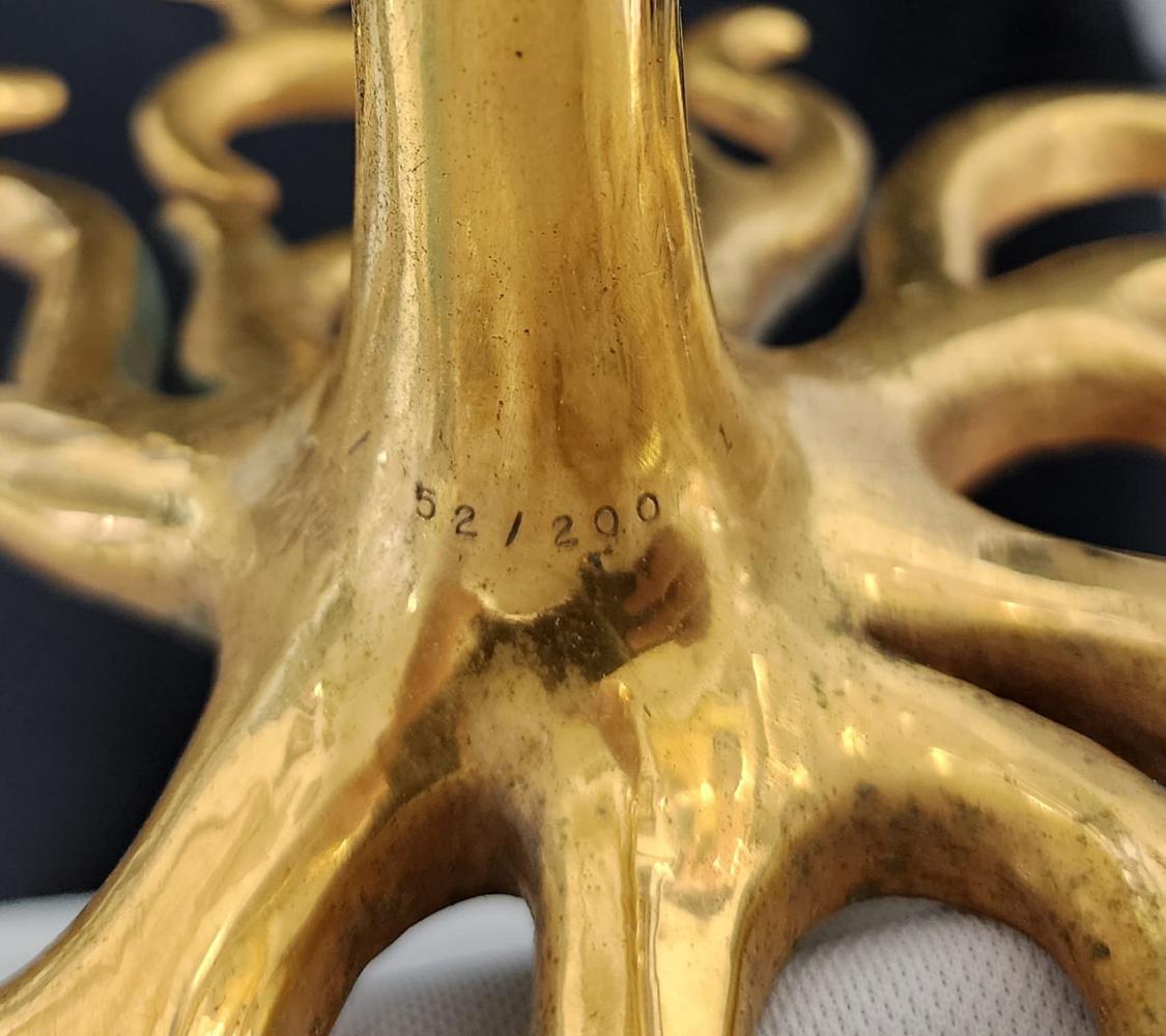 ERTE 'TREE OF LIFE - 1987' GOLD CANDELABRA MENORAH, SIGNED & NUMBERED 2