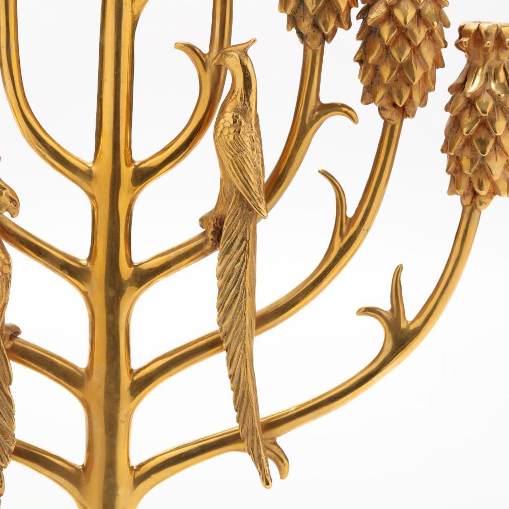 ERTE 'TREE OF LIFE - 1987' GOLD CANDELABRA MENORAH, SIGNED & NUMBERED 3
