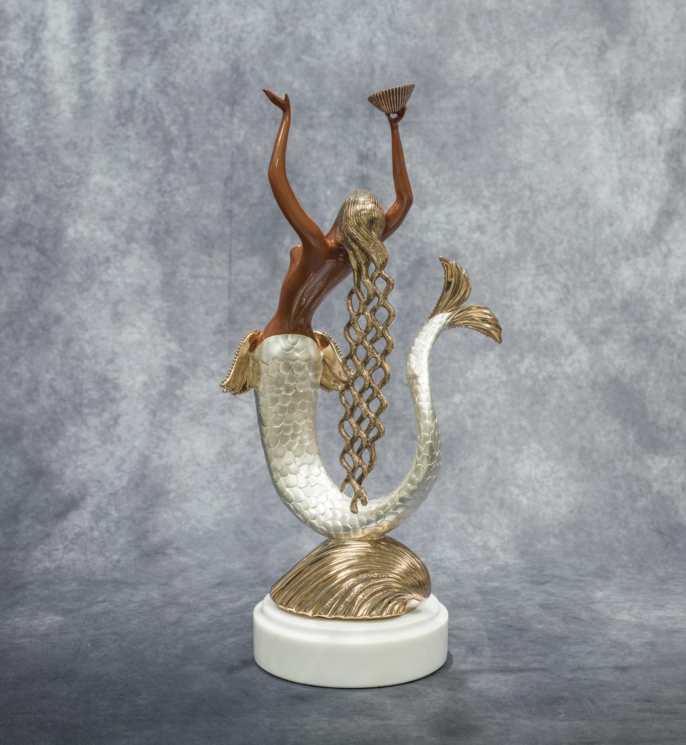 Mermaid  - Sculpture by Erté