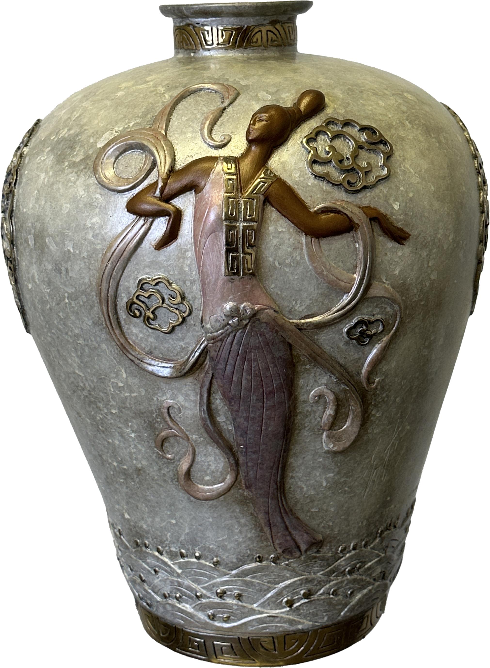 Orientalische Mystery Objets de Arte Bronze Vase  Limitierte Auflage im Angebot 4