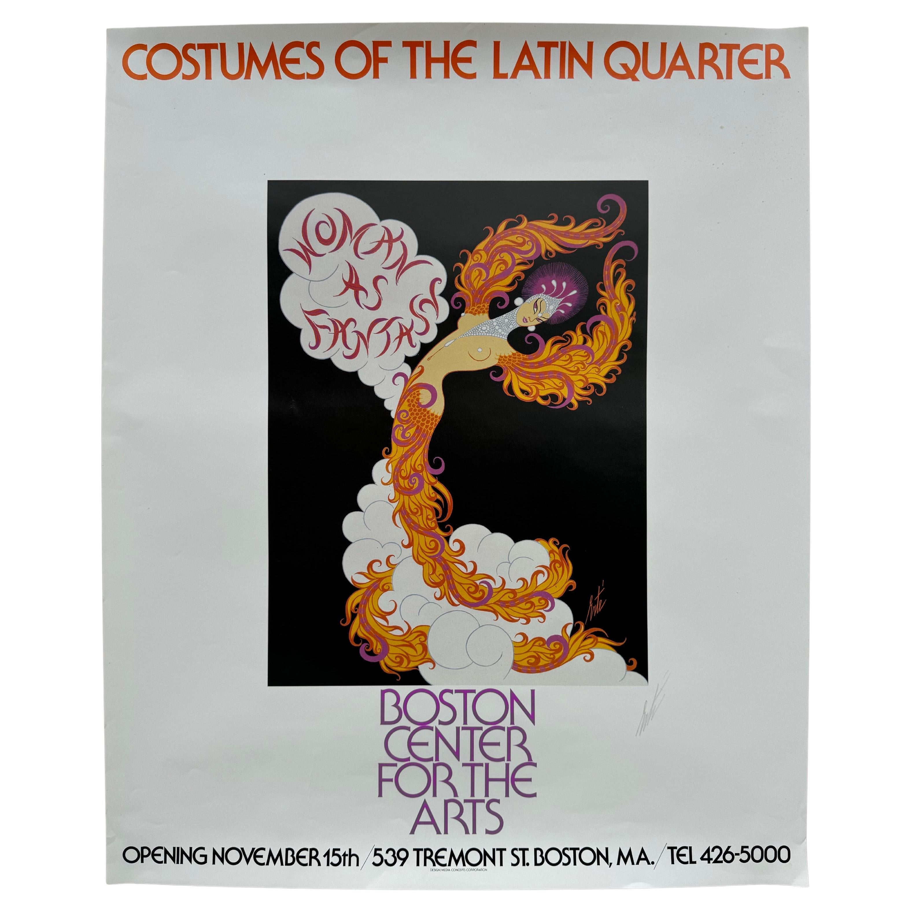 Erté (Romain de Tirtoff) Costumes of the Latin Quarter, Signed Exhibition Poster For Sale
