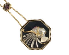 Erte Romain De Tirtoff Gold and Gem set Necklace