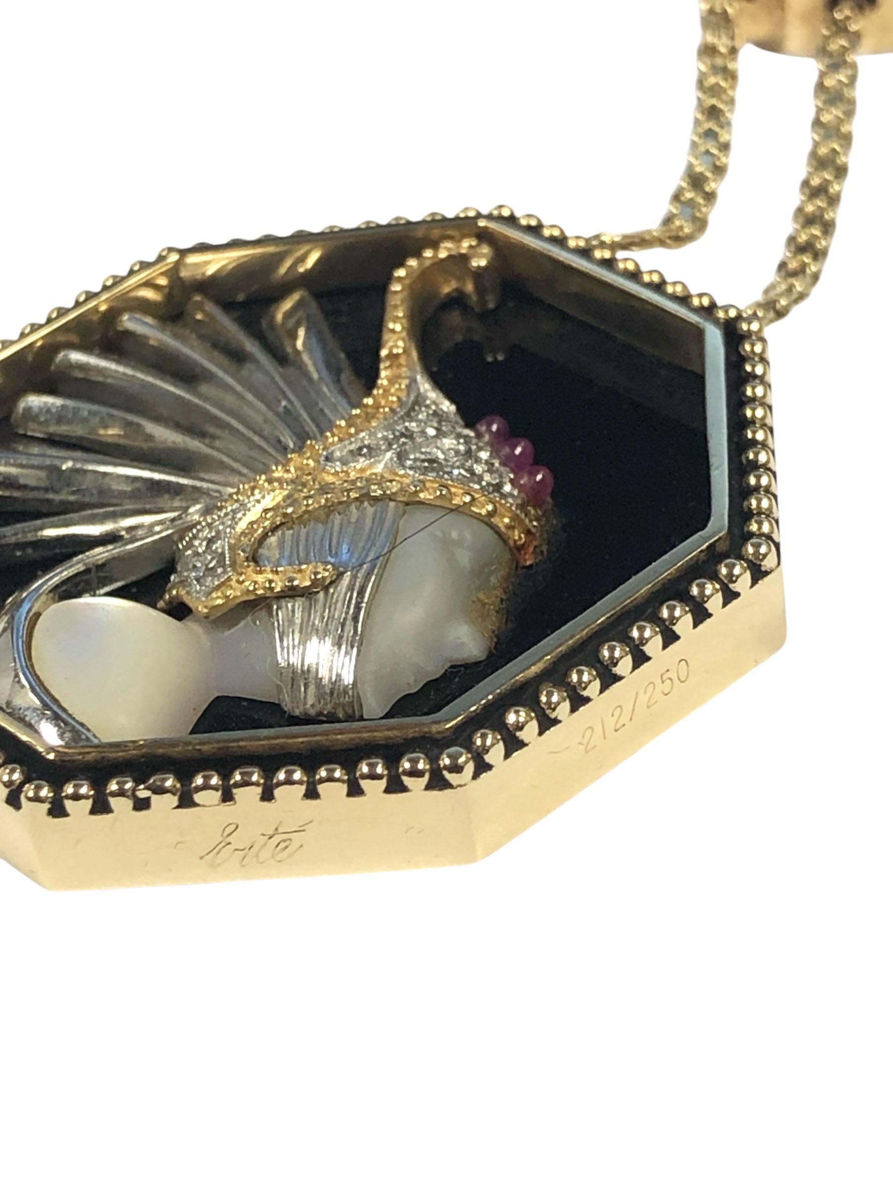 Collana Erte - Romain de Tirtoff in oro e pietre preziose In condizioni ottime in vendita a Chicago, IL