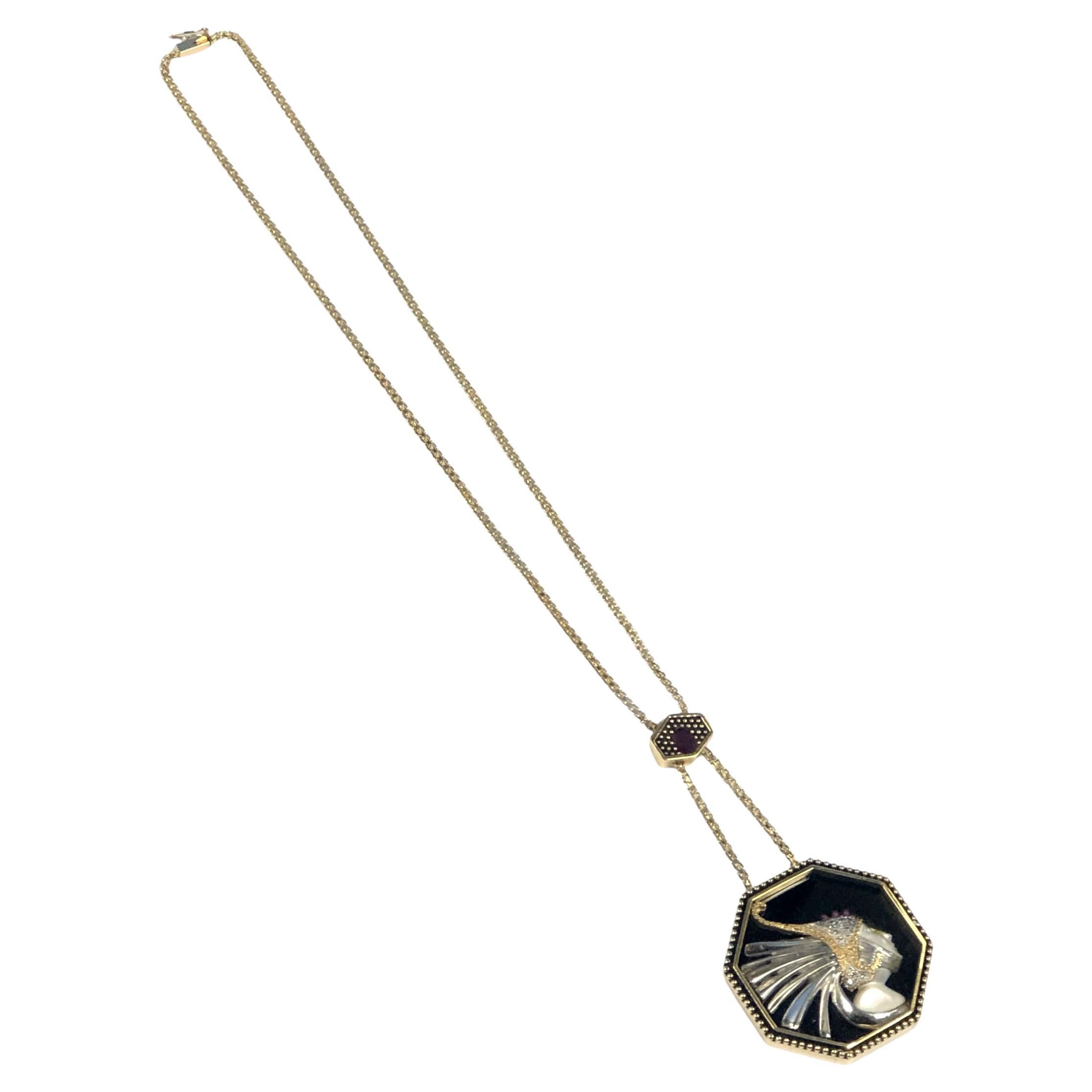 Collana Erte - Romain de Tirtoff in oro e pietre preziose in vendita