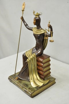 Erte (Romain De Tirtoff) "Justice" Limited 9/500 Bronze Goddess Sculpture 1984