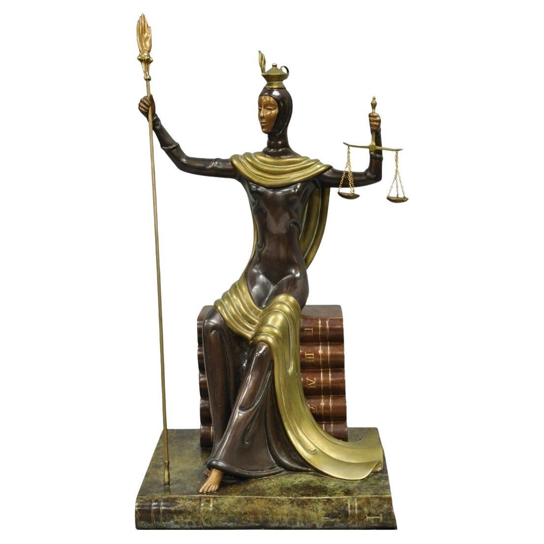 Erte (Romain de Tirtoff) "Justicia" Escultura de diosa de bronce limitada 9/500 1984 en venta