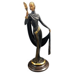 Erte, Romain De Tirtoff, "La Masque" Bronze Sculpture, 1986
