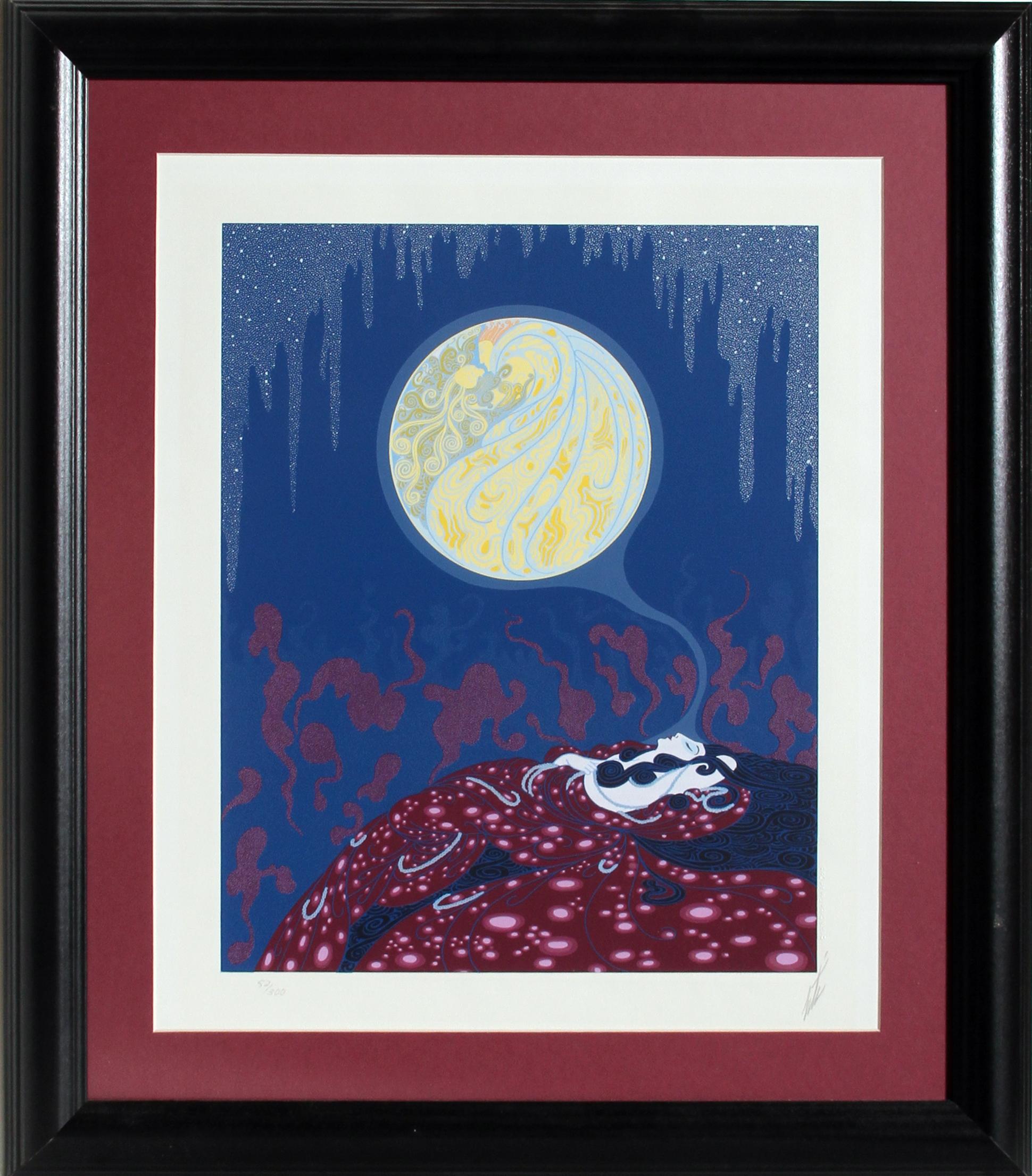 Artist:	Erte
Title: Earth's Dream from The Twenties Remembered Again Suite
Medium:	Serigraph, Signed and Numbered in pencil 
Edition: 52/300
Size:	20.5 x 17 inches
Frame: 28 x 24.5 inches