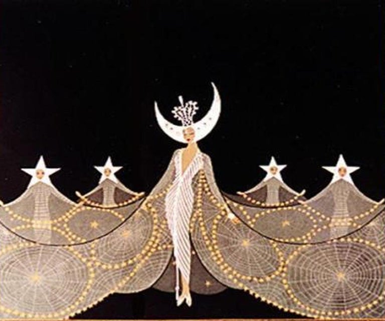 Erte (Romain de Tirtoff) Erte Queen of the Night Embossed Serigraph