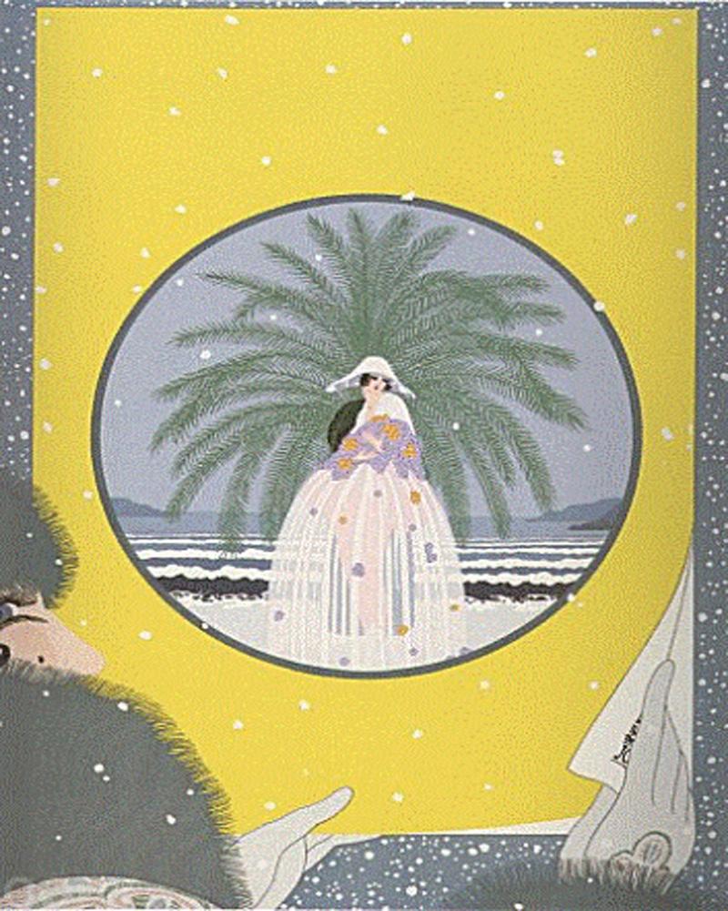 ERTE SERIGRAPH RIVIERA PENCIL SIGNED AND NUMBERED - Print by Erté
