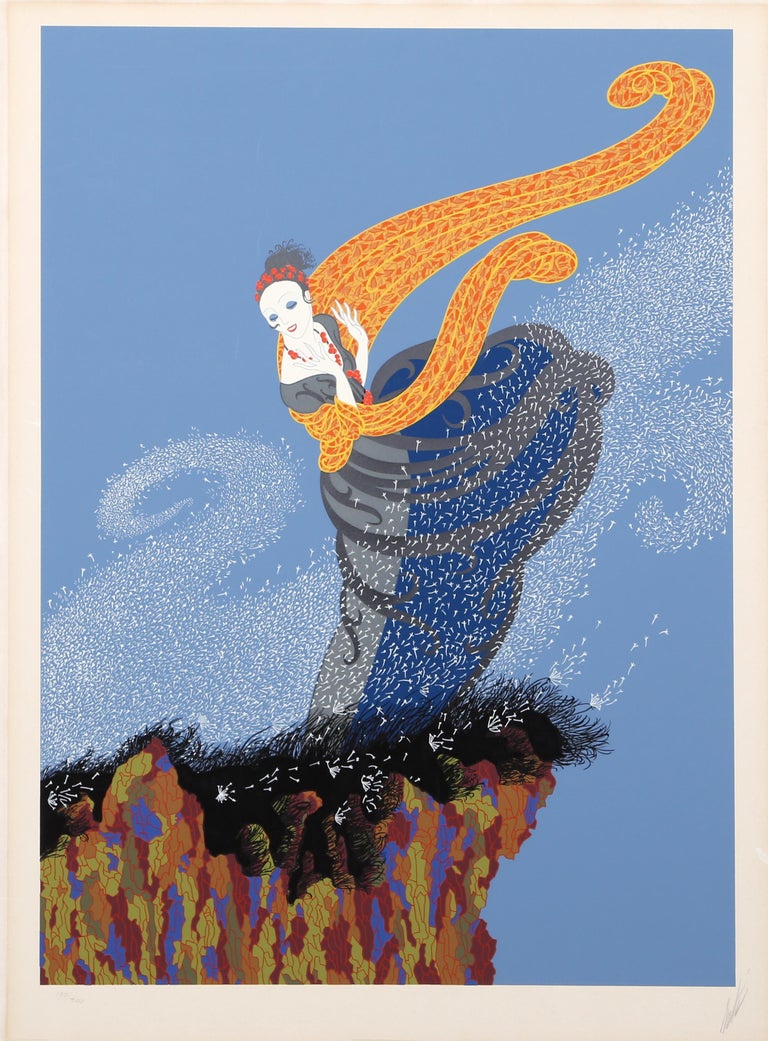 Artist:	Erte
Title:	Summer Breeze
Year:	circa 1982
Medium:	Serigraph, Signed and Numbered in Pencil
Edition:	197/300
Image Size: 26.5 x 19 inches
Size: 30.5 in. x 23 in. (77.47 cm x 58.42 cm)