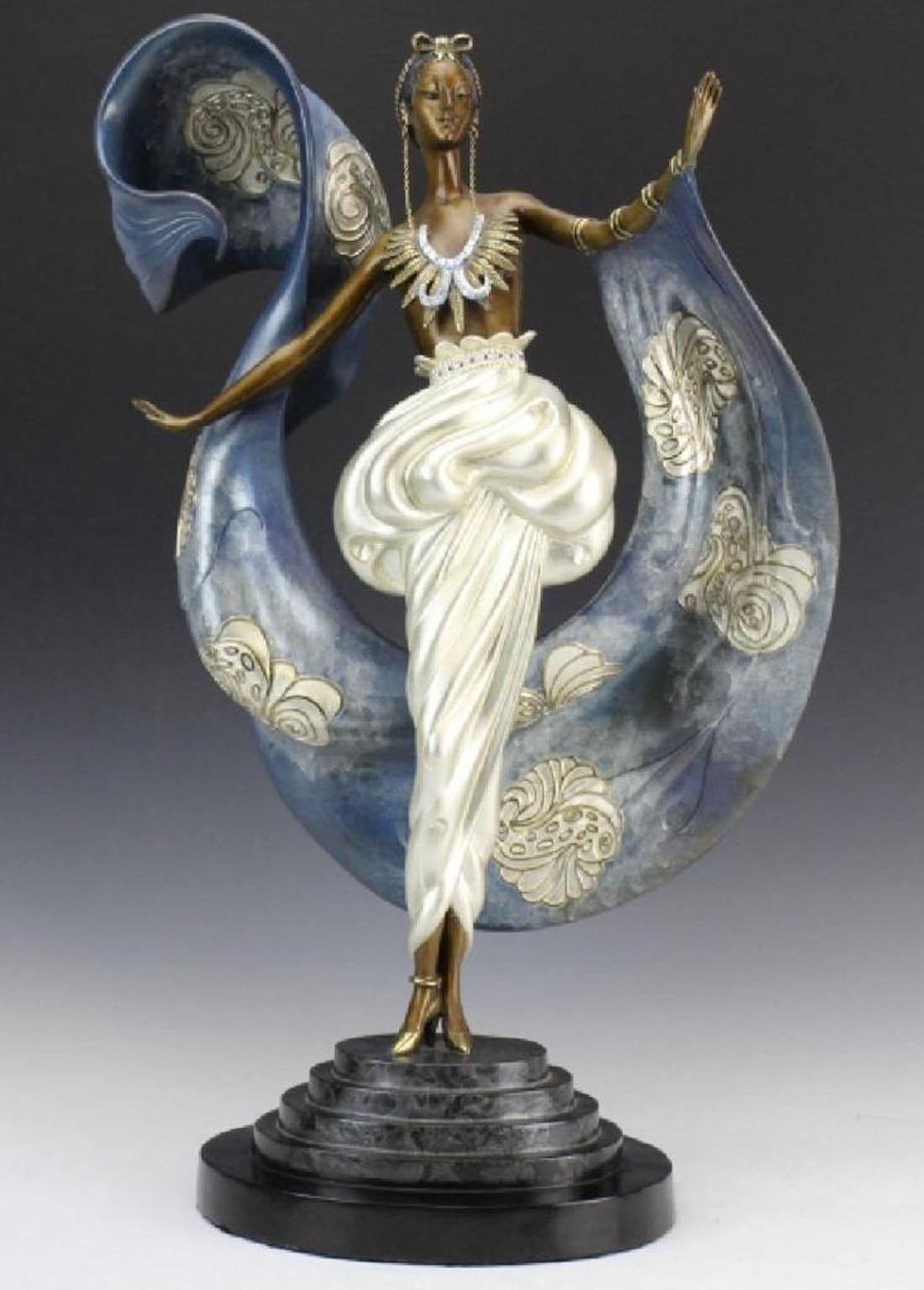 Erté Figurative Sculpture – ERTE-Skulptur Traummädchen, signiert und nummeriert aus Bronze