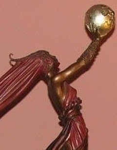 ERTE SCULPTURE THE GLOBE SIGNED ON BRONZE 1985