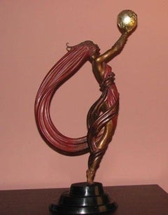 ERTE SCULPTURE THE GLOBE SIGNED ON BRONZE 1985