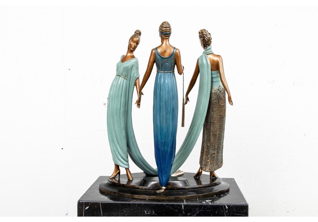 Late 20th Century Erte 'Russian' Limited Edition Enameled Bronze, 