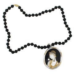 Erte “Salome” Brooch Pendant and Bead Necklace