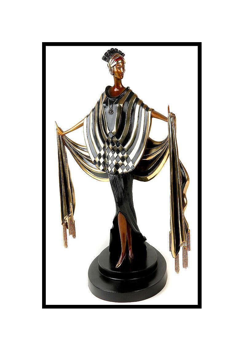 Erté Figurative Sculpture - $20, 000 ERTE Signed BRONZE Sculpture OPENING NIGHT Original ART DECO antique