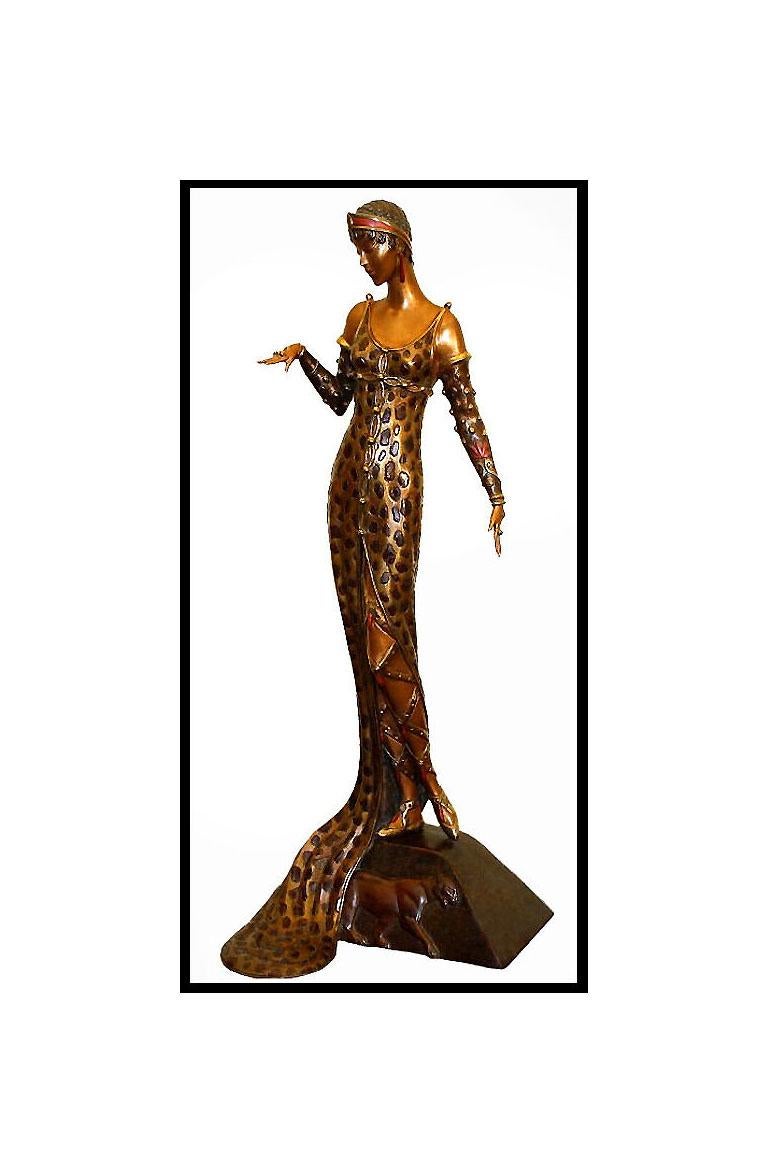 Erté Nude Sculpture - $22, 000 ERTE Signed BRONZE Sculpture JULIETTA Original LARGE Art antique Female