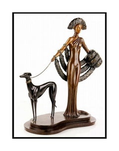$25,000 ERTE Signed BRONZE Sculpture ELEGANCE Original Art antique Female RARE