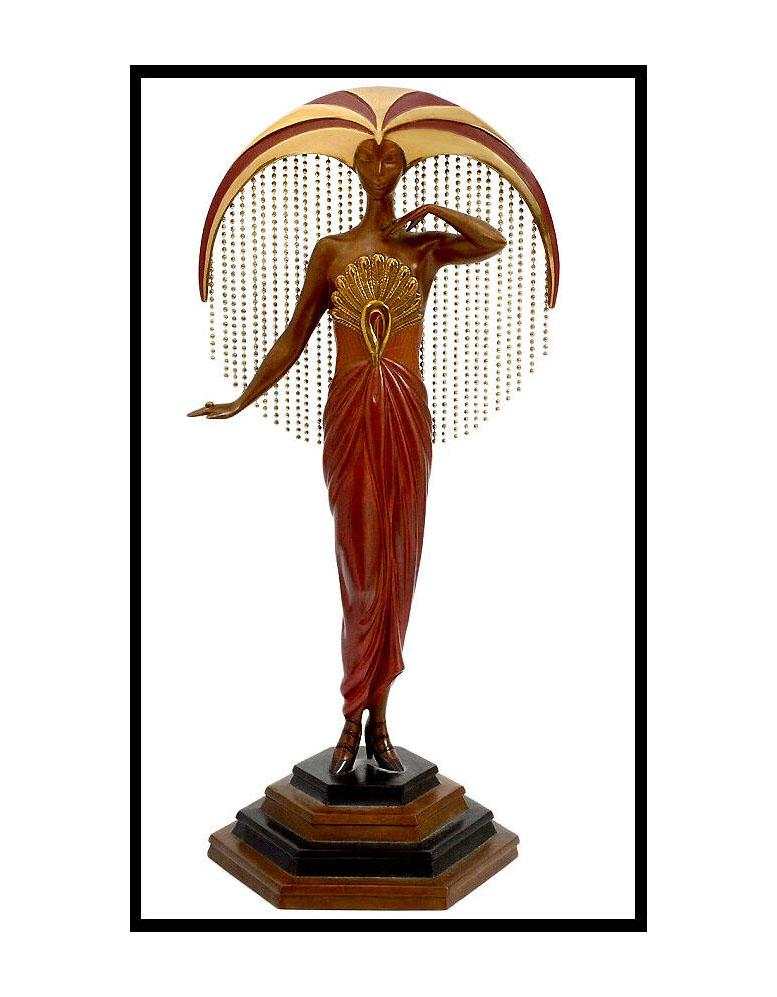 Erté Figurative Sculpture - $25, 000 ERTE Signed BRONZE Sculpture LE SOLEIL Original Art antique Female RARE