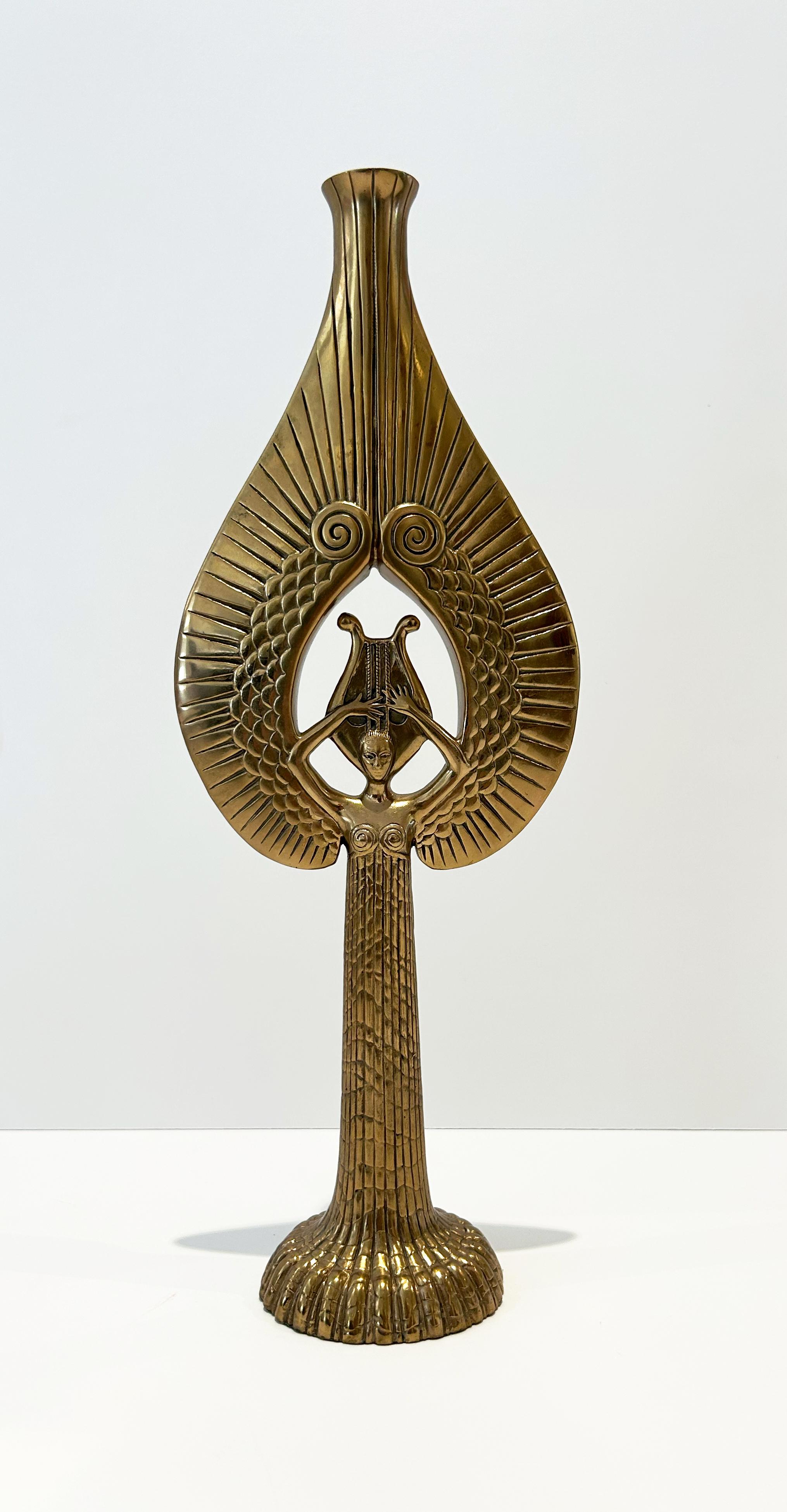 Angel Candlestick - Street Art Sculpture by Erté