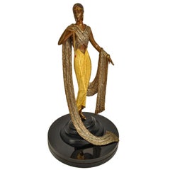 Art Deco "Je l'aime" Bronze Female Figure Statue Sculpture Limited Edition Erté