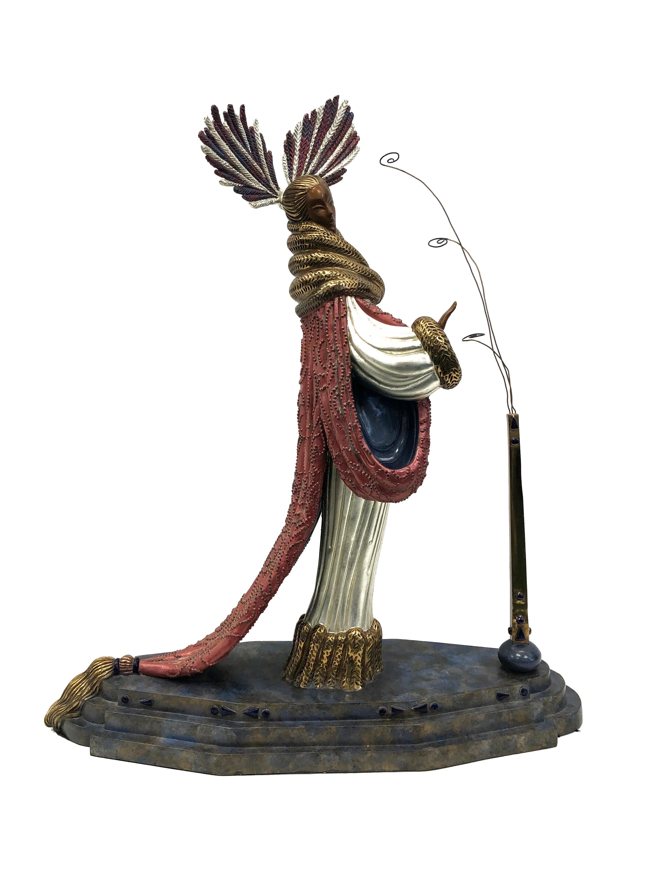 Brocart Ermine (sculpture en bronze) - Sculpture de Erté