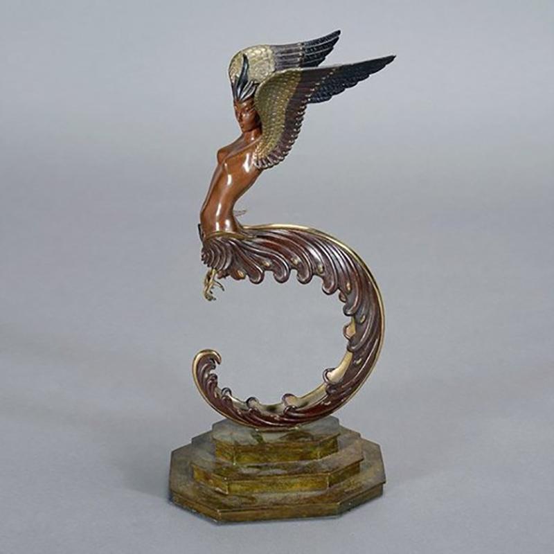 Erte "Firebird" 1981 Bronze Signed Numbered Retail-$18, 000 - Sculpture by Erté