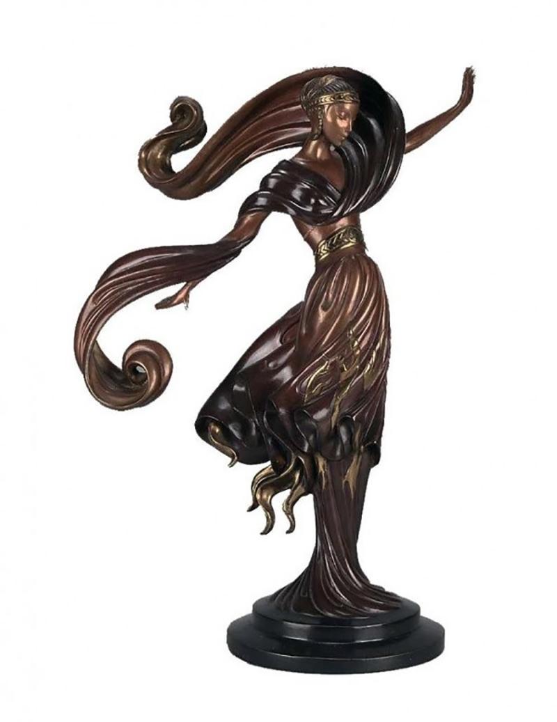Erté Figurative Sculpture - Erte "Flames of Love" Bronze Signed Numbered Retail-$25, 000