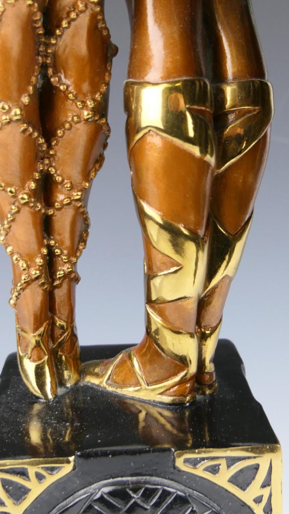Artist: Erte 
Title: Lovers and Idol 
Year: 1990 
Medium Type: Sculpture Medium Details: Bronze 
Edition: From the Edition of 375 
Signature Type: Foundry Signature w/ Stamp Signature Details: Stamp Signed And Numbered on the Bronze 
Size: 20.00h x