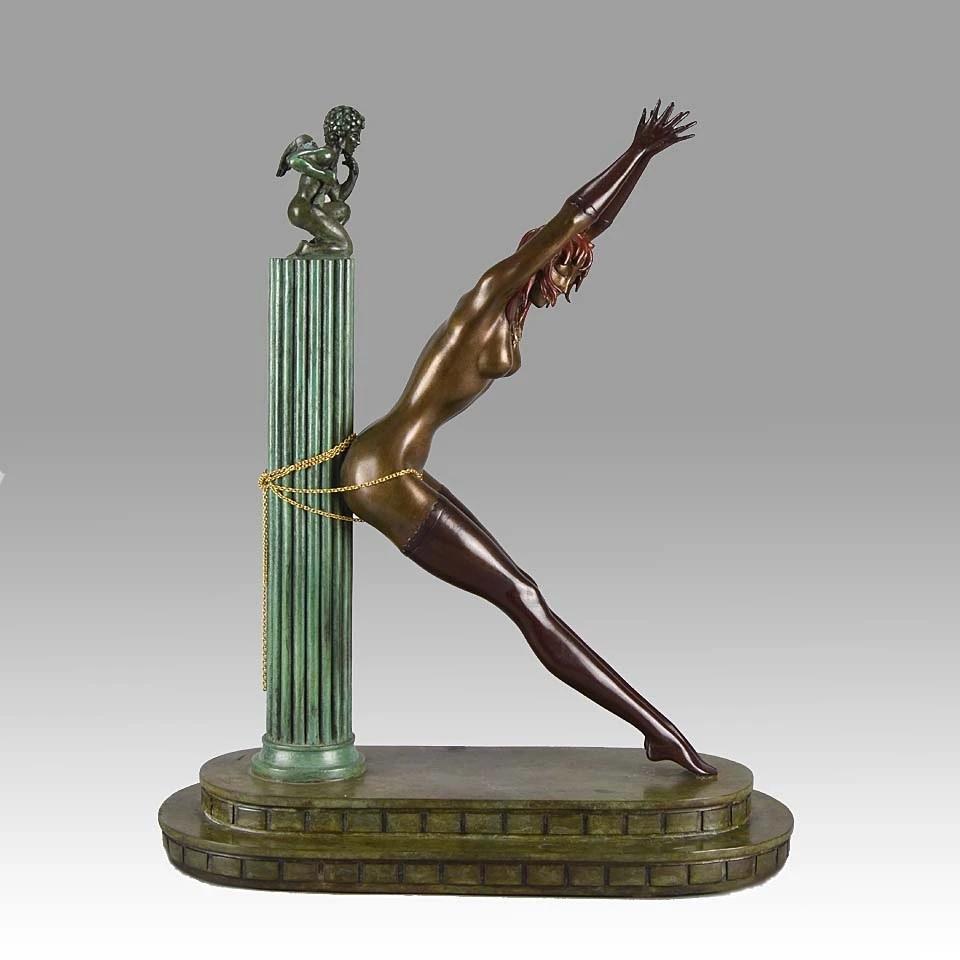 Erté Figurative Sculpture - Erte Prisoner of Love (Bronze), Limited Edition Signed Numbered Retail-$20, 000