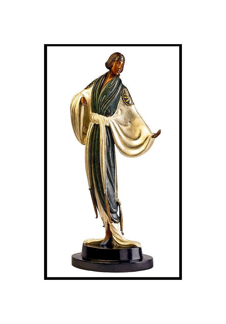 Erté Figurative Sculpture - ERTE Signed BRONZE SCULPTURE Belle De Nuit Original ART antique $16, 000 RARE