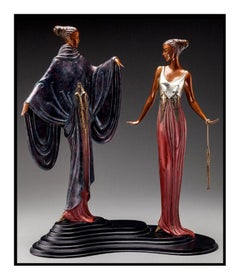 ERTE Signed BRONZE Sculpture DREAMBIRDS Original Romain de Tirtoff art