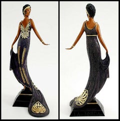ERTE Signed BRONZE Sculpture LA TOSCA Original Romain de Tirtoff Antique Art