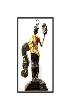 ERTE Signed BRONZE SCULPTURE Large BAMBOO Original ART antique painting OFFERS