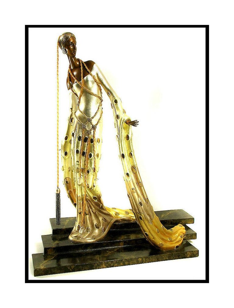 Erté ERTE Signed BRONZE Sculpture MELISANDE Rare LARGE Original